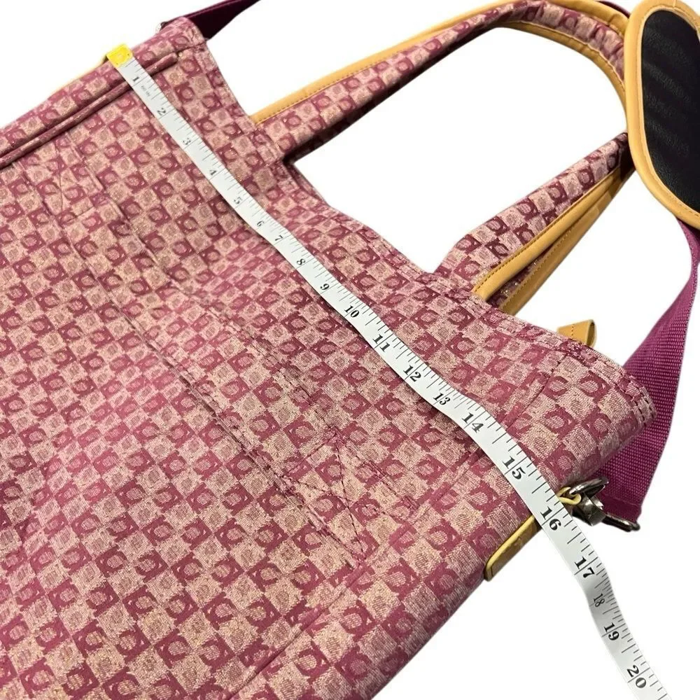 Liz Claiborne Randa luggage carry-on bag tote purple tan